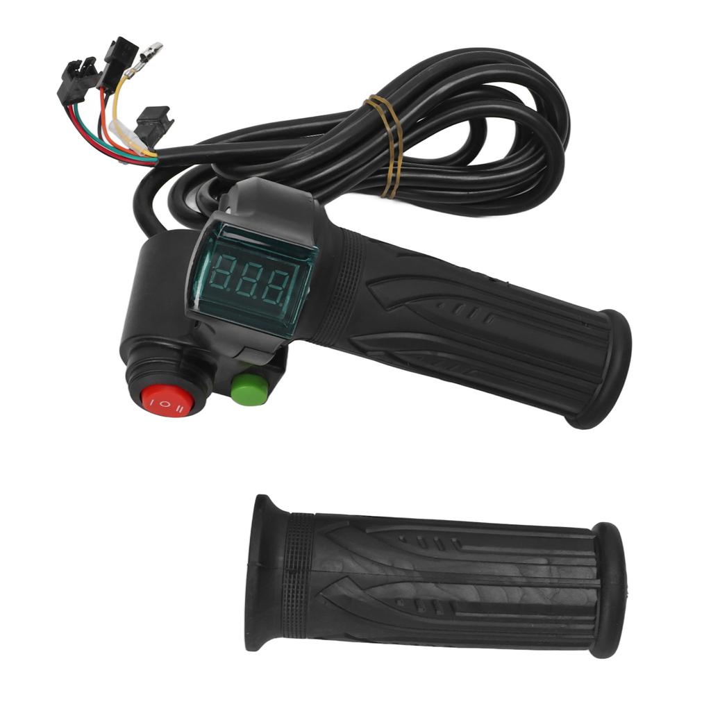 1Pair Handlebar Throttle Twist Grip Twist Throttle Accelerator Handle Grip with Red Font Display