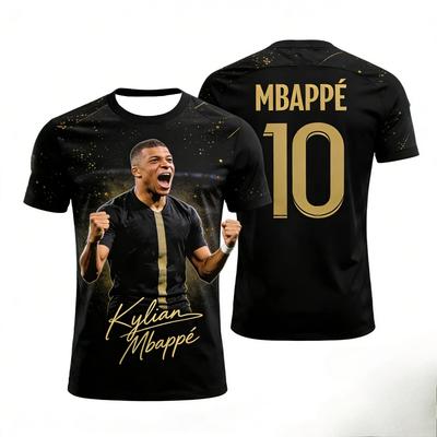Gyermek 3D Sztereoszkópikus Mbappé Mintás Futball Mezes Póló Családi Szett, Alkalmas Szabadtéri Edzéshez
