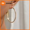Huitan Big Hoop Earrings for Women Luxury Circle Earrings Bulk CZ Piercing Statement Jewelry Fashion Party Gift Accessories