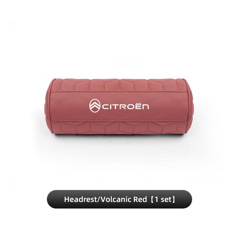 Car Headrest Pillow Leather & Memory Foam Neck Support For Citroen C4 C3 C5 C5X e-C4 X e-C3 C-Elysee Berlingo C1 C6 C2 Keychain