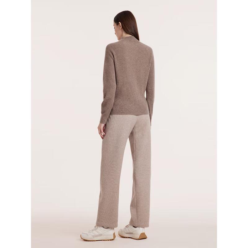 GOELIA 100% Cashmere Mock Neck Seamless Sweater