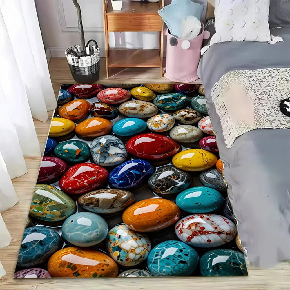 

3D Optical Illusion Cobblestone Pattern Area Rug Modern Art Home Decor Bedroom Floor Mat Soft Non-slip Living Room Carpet 40X60cm