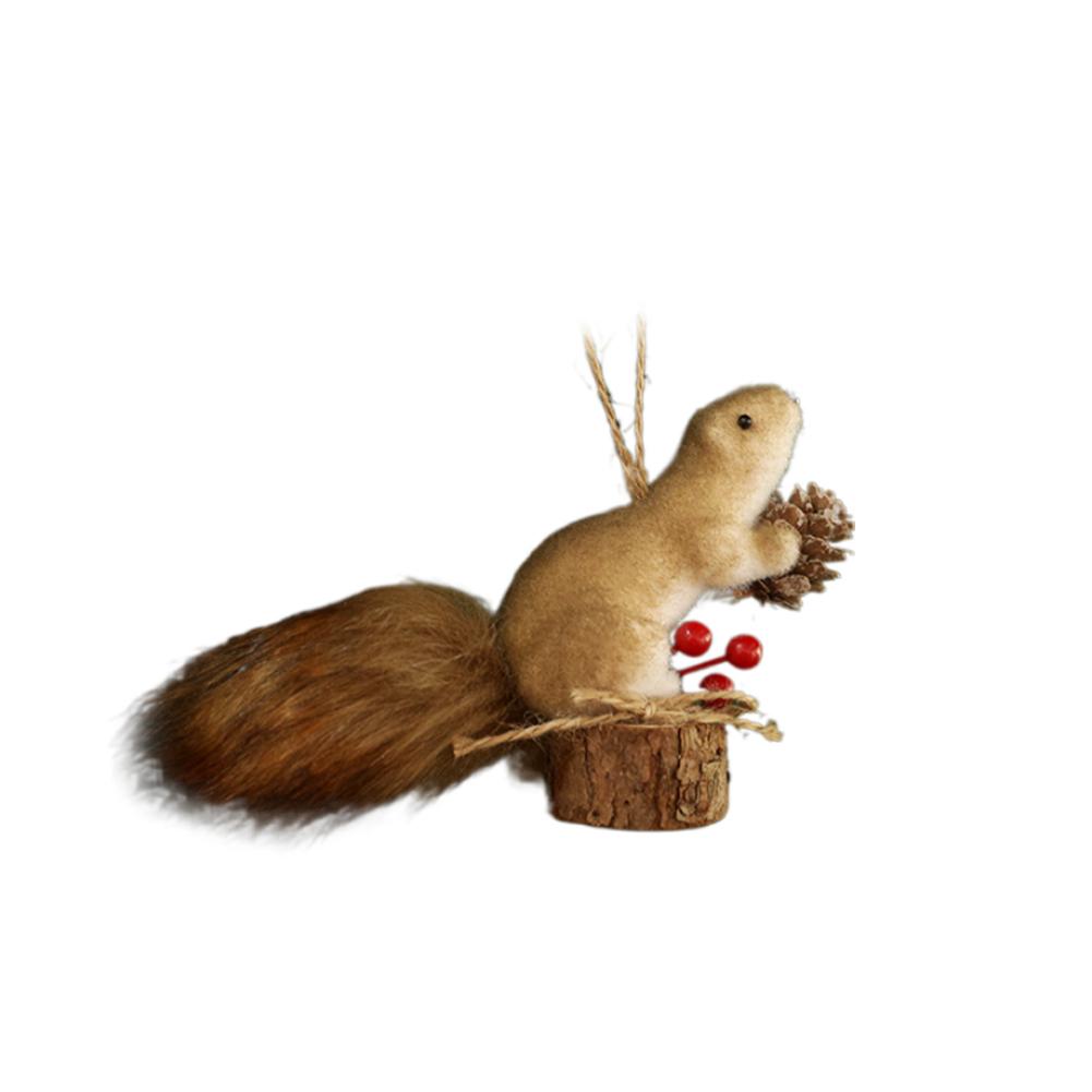 Cute Artificial Squirrel Pendant Christmas Tree Hangings Ornaments Simulated Squirrel Craft Xmas Garden Doll Pendant Decorations