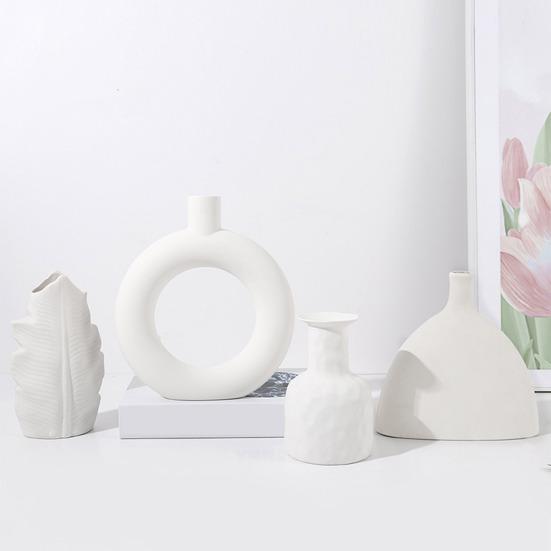 Yousheng Váza v jednoduchém stylu Kulatý geometrický tvar Různá velikost Dekorativní plastová váza Pokojové akcenty Estetický dekor