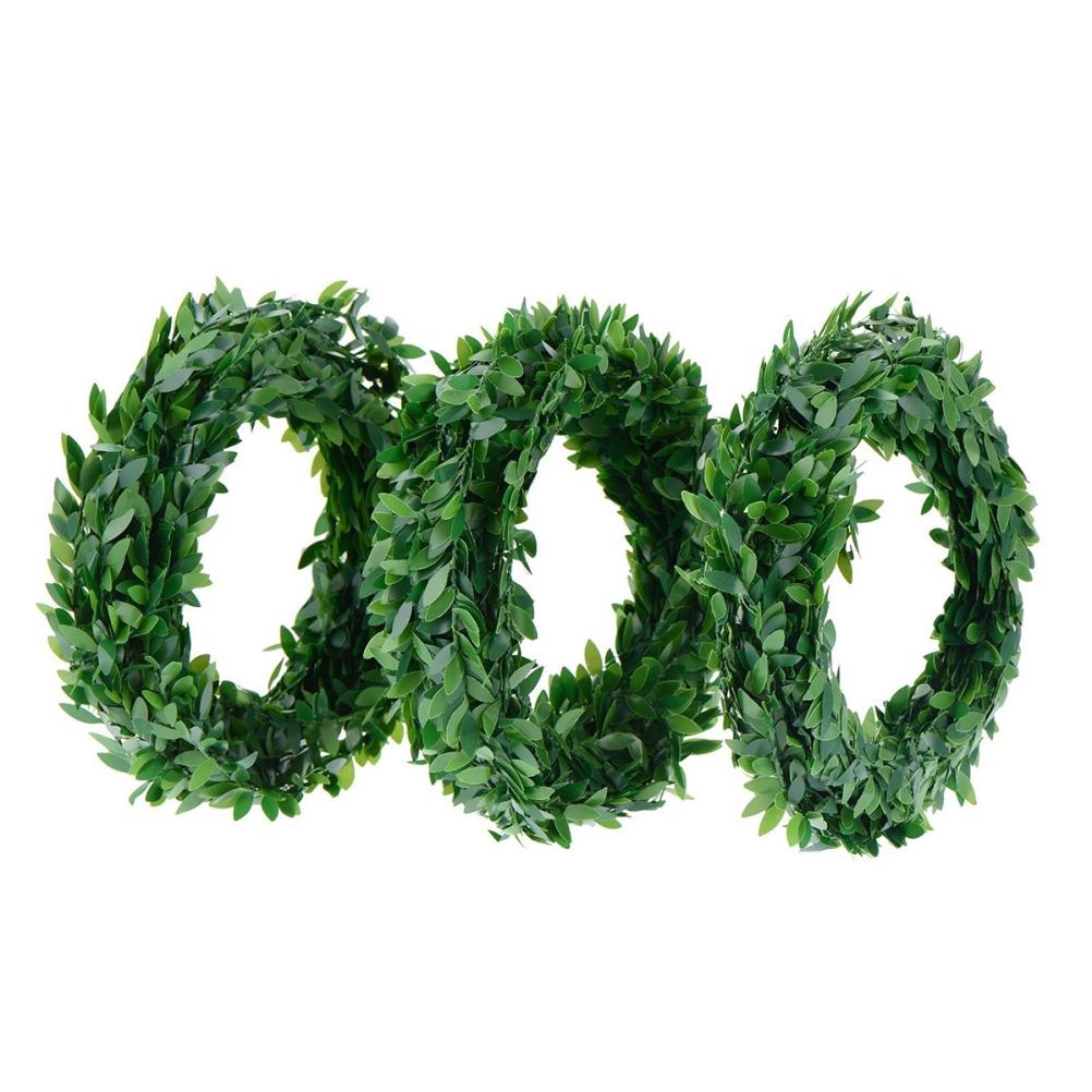 7.5m Green Christmas Vine with Iron Wire & Leaves for DIY Wreath Garland Holiday Decor