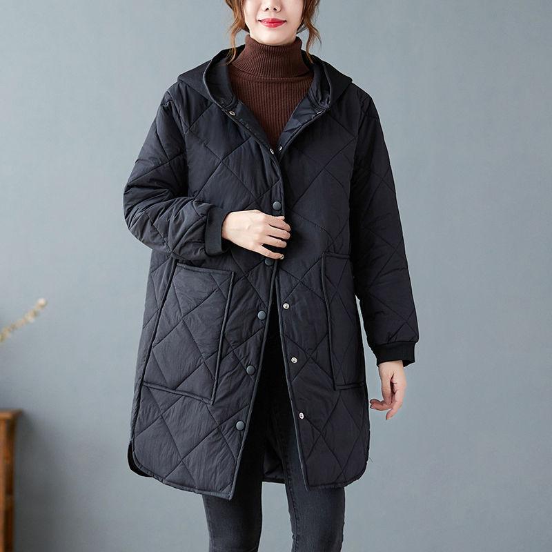 Large Size Cotton-padded Jacket Women's Cloak Cotton-padded Jacket A-line Temperament Korean Version of The Wild Thick Padded Jacket Mid-length