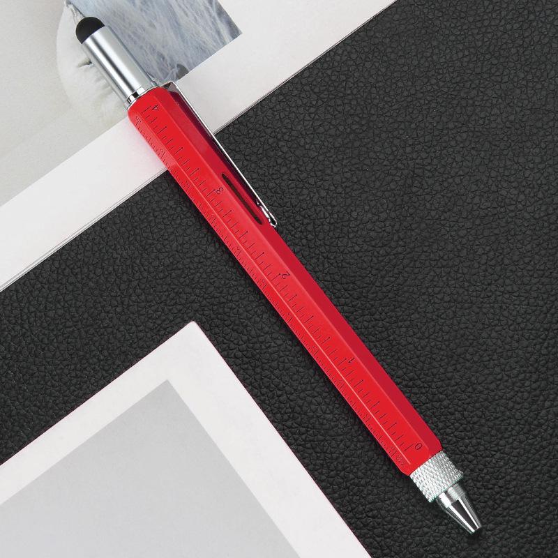 

Cross-border 6-in-1 Capacitive Touchscreen Tool: Double-head Screwdriver, Scale, Metal Multi-Function Set, Level, Pen 1.0