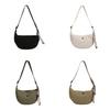 Elegant Nylon Crescent Bag Stylish Streetwear Trendy Design With Stitching Details