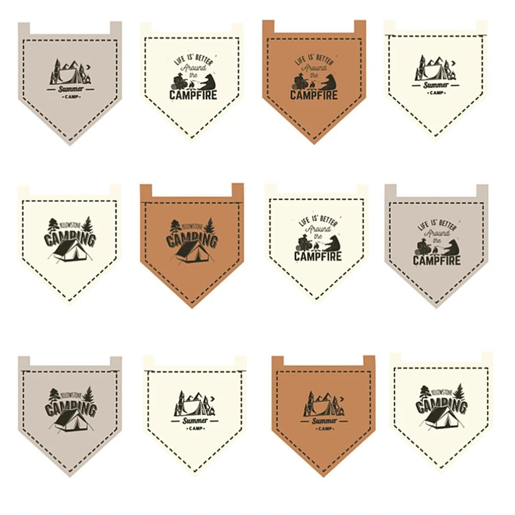 12Pcs Camp Five Cornered Flag Cool Camping Gear and Accessories Christmas Decorative Flag Novelty Camping Supplies Biwak Outdoor