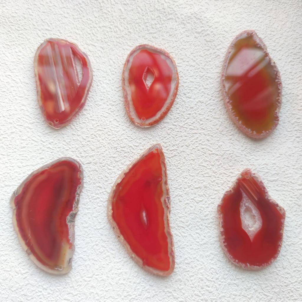 Natural Agate Geode Polished Irregular Crystal Slice Stone With Hole DIY Pendant Mineral Home Decoration Healing Crystal