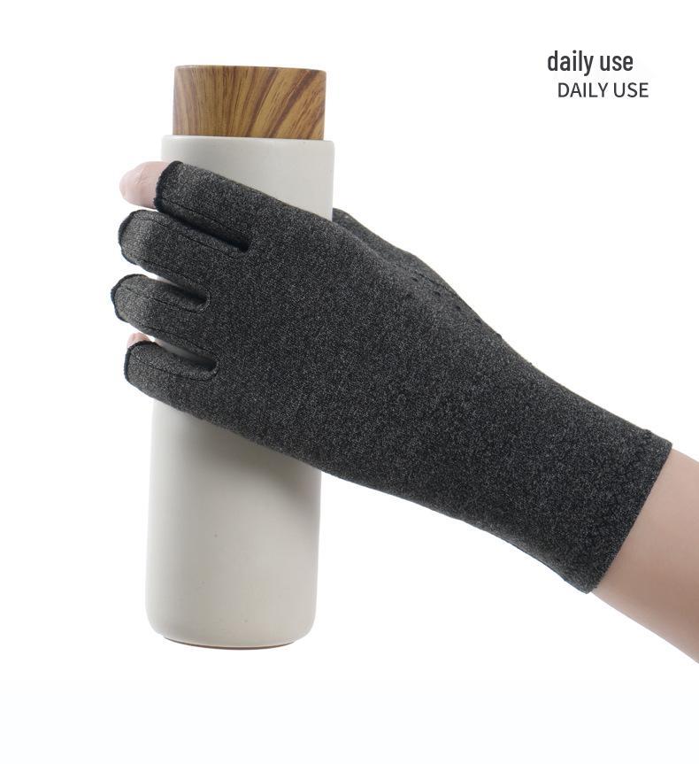 Unisex Half-Finger Compression Gloves: Anti-Slip Dotted Cycling & Rehabilitation
