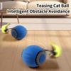 Intelligentes interaktives Katzenballspielzeug, Katzen-Unterhaltungsspielzeug, Kätzchen-Teaser, Elektrisches rollendes Katzenspielzeug mit synthetischen Federn