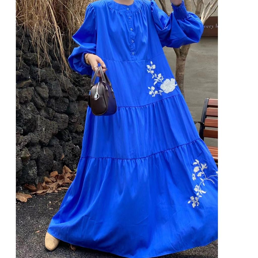 Jarní a podzimní nové etnické vyšívané šaty pro ženy volné šaty do A