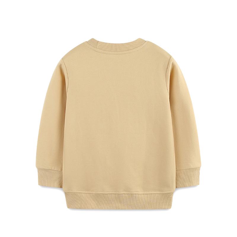 Kids' Cartoon Embroidery Crew Neck Sweatshirt - European & American Autumn Style