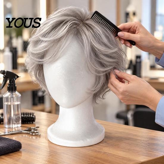 Gesichtsloser Perückenständer Schaumstoff-Schaufensterkopf für Perücken, Leichter Ausstellungsständer mit Stabiler Basis für Haarpflege-Übungen, Professionelles Trimmer Werkzeug