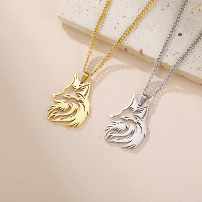 Cazador Stainless Steel Fox Pendant Necklace Jewelry for Women Men Gold Color Animal Neck Necklace 2026 Trend Gift Wholesale