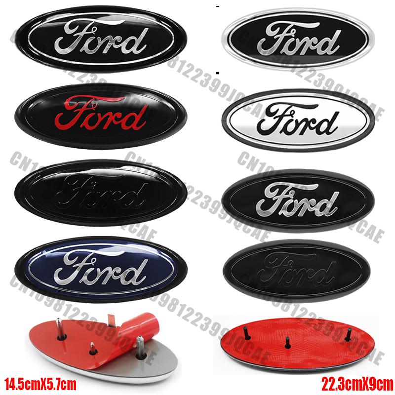 BQYI9 22.3cm 14.5cm Car Styling Logo Front Grille Emblem Rear Trunk Badge Accessories For Ford Mondeo MK2 MK4 F150 F250 F250 GT GT500
