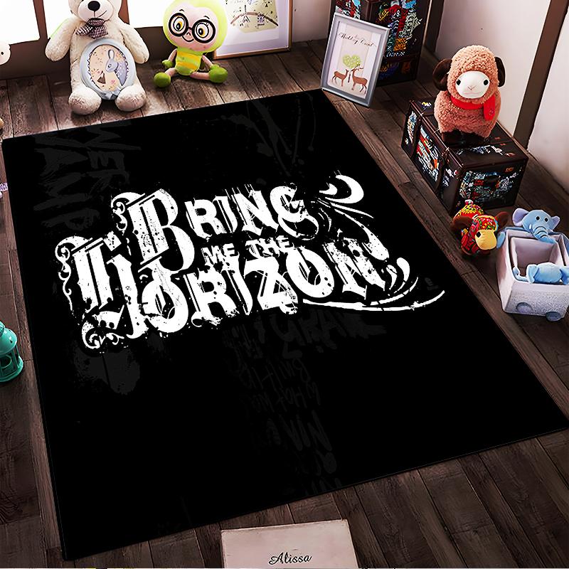 "Bring Me The Horizon Logo Rug - Non-slip rug suitable for living room and bedroom sofas"