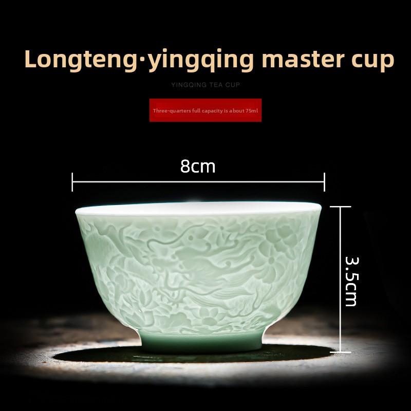

Jingdezhen Shadow Blue Dragon Phoenix Cup Ceramic Kung Fu Tea Set Small Tea Cup Master Tea Drinking Cup Chinese Style Gift 200ml