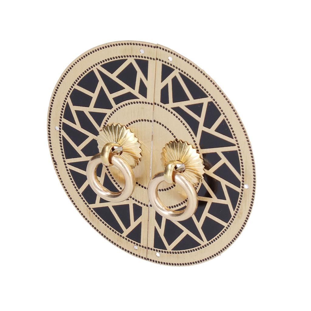 Chinese Antique Cabinet Handle Brass Circular Plaid Bookcase Knob for Wardrobe Door Window
