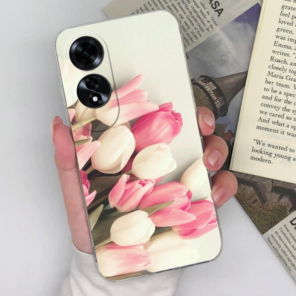 Phone Cover Cases For OPPO Realme C61 C63 Reno12 5G A60 A59 Bumper Pretty Butterfly Flower Pattern Clear Soft TPU Silicone Shockproof Housing For OPPO