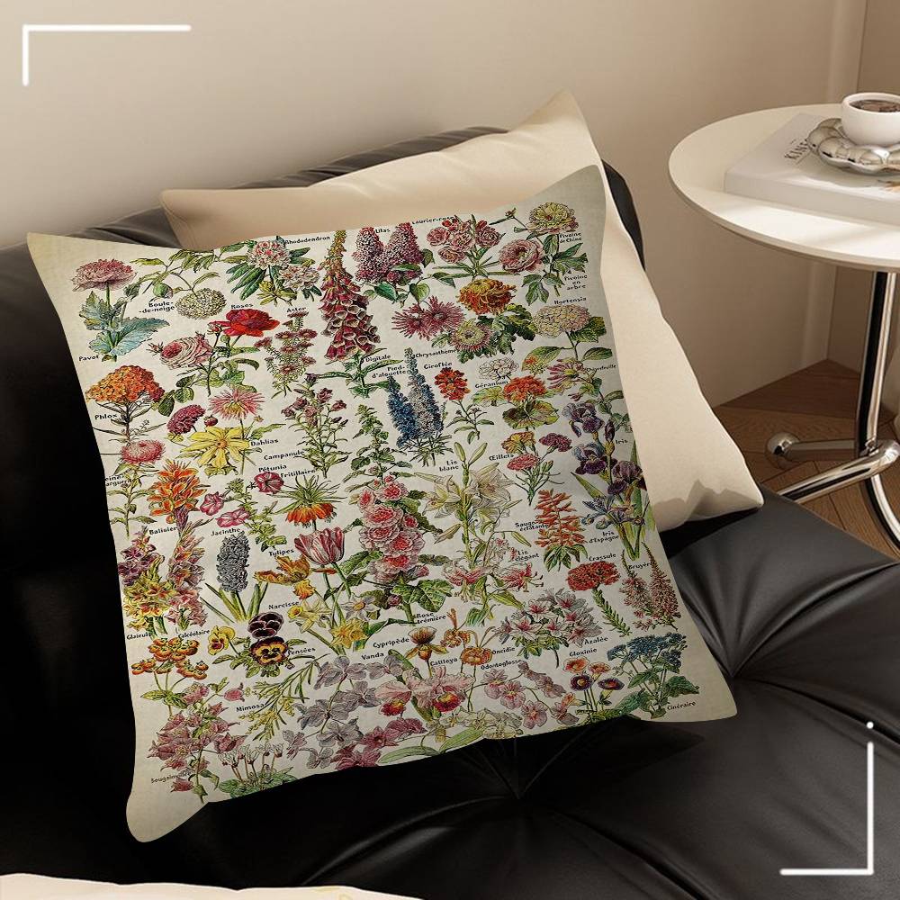 Vintage Classic Wall Art Plants Mushroom Medicine Pillow Cover For Bedroom Room And Living Room Sofa Decorative Cushion Cover