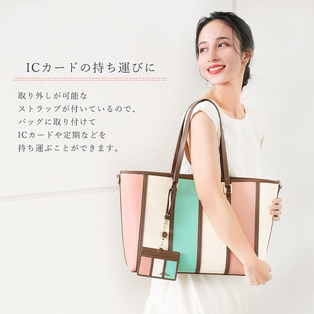 Pass Case Pass Case Pass Case Ladies with Reel Neck Strap Employee ID Case ID Card Holder Bellezza Series [Cleria] & [CL-11130] (Amethyst)