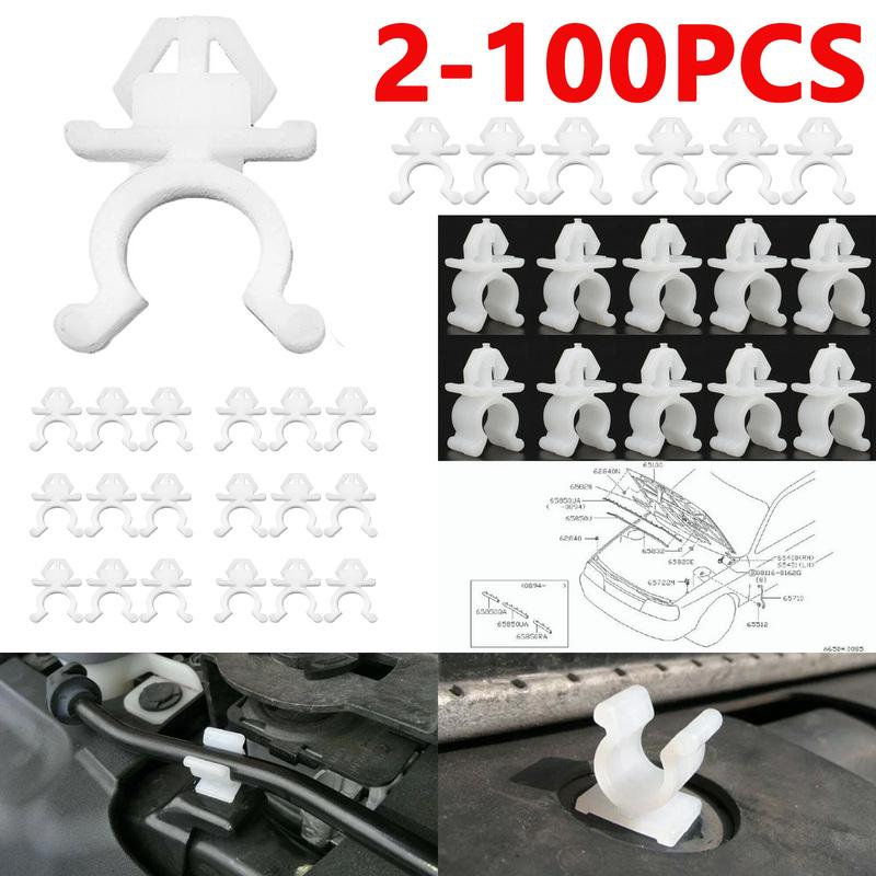 2-100PCS Car Fasteners Support Prop Rod Holder Clip Bonnet Hood Rod Holder Clips For Navara X-TrailT30 Skyline Nissan Pathfinder