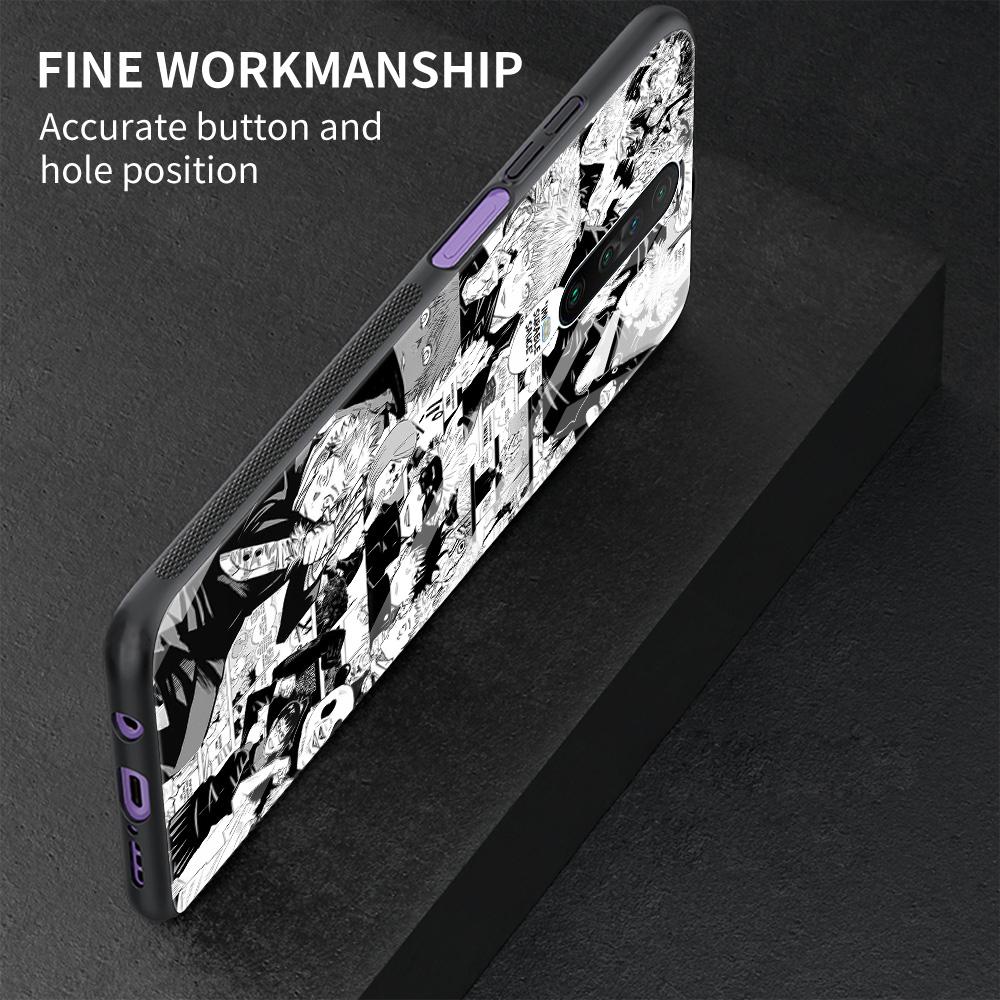 Jujutsu Kaisen Anime Tempered Glass Case Funda For Xiaomi Redmi Note 9S 10 11 9 8 Pro 10S 8T 9T 9A 9C K40 Back Shell Cover Coque