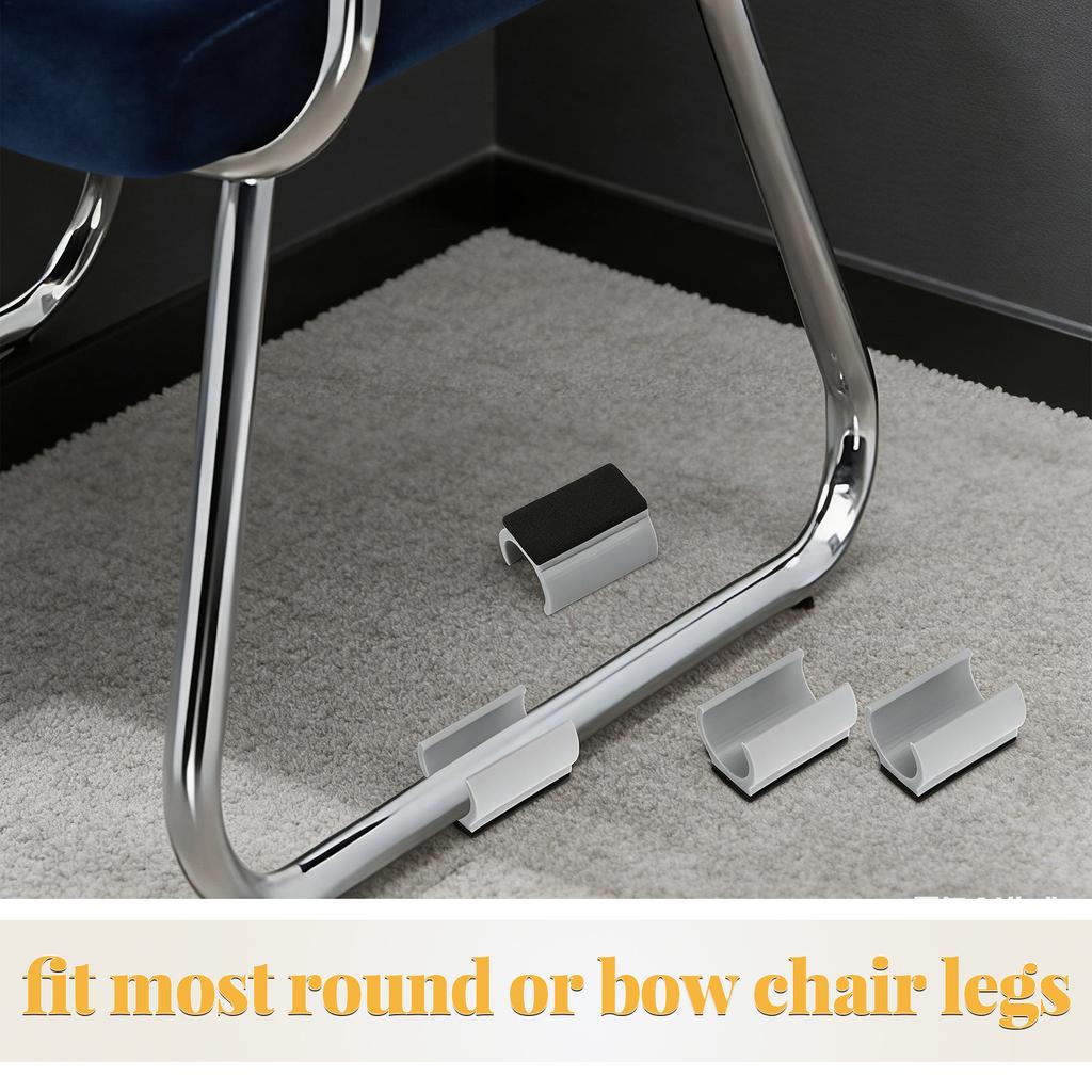 8Pcs Wool Felt Pad Chair Leg Protectors U Shaped Anti Scratch Floor Covers for Hardwood Tile Floors Nonslip Quiet Furniture Caps