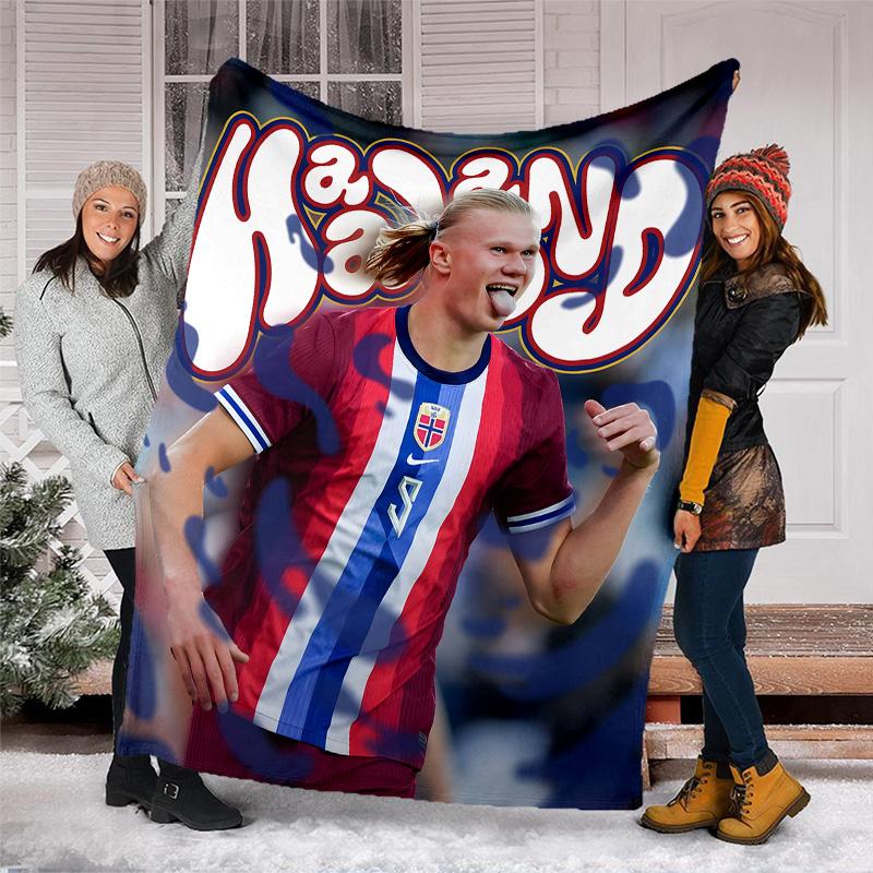 1pc Haaland11 Theme Blanket - Digital Print, Polyester, Cozy for All Seasons, Perfect for Outdoor, and Travel