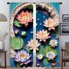 Modern Living Room Curtains 2 Pieces 3D Flower Curtains for Bedroom Blinds Blackout Curtain Partition Halloween Decoration Child
