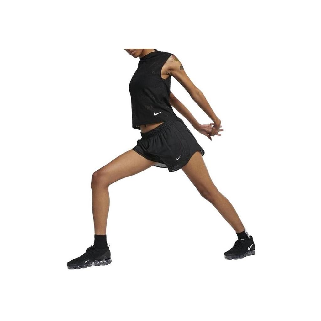 Nike Logo Print Elastic Waist Training Shorts Women Shorts Black AQ5636-010