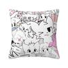 Boykisser Silly Cat Square Pillow Covers Home Cartoon Cushion Cover Creative Pillow Cover 40*40