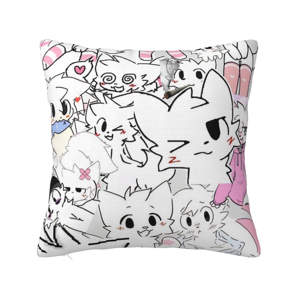 Boykisser Silly Cat Square Pillow Covers Home Cartoon Cushion Cover Creative Pillow Cover 40*40