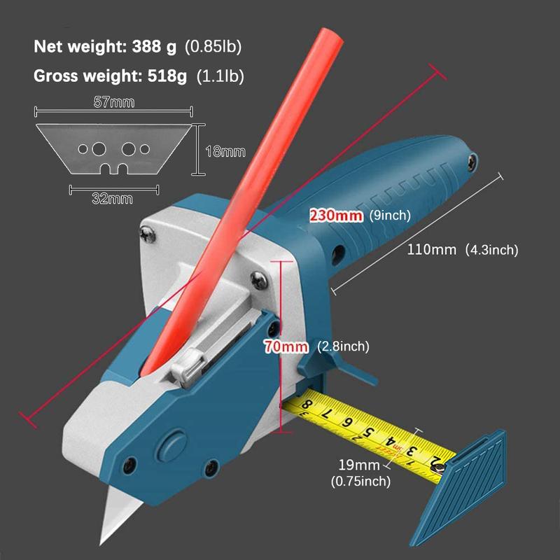 Woodworking Gypsum Board Cutting Tool Manual Cutting Scriber Drywall Cutting Tools with Tape Measure Blade