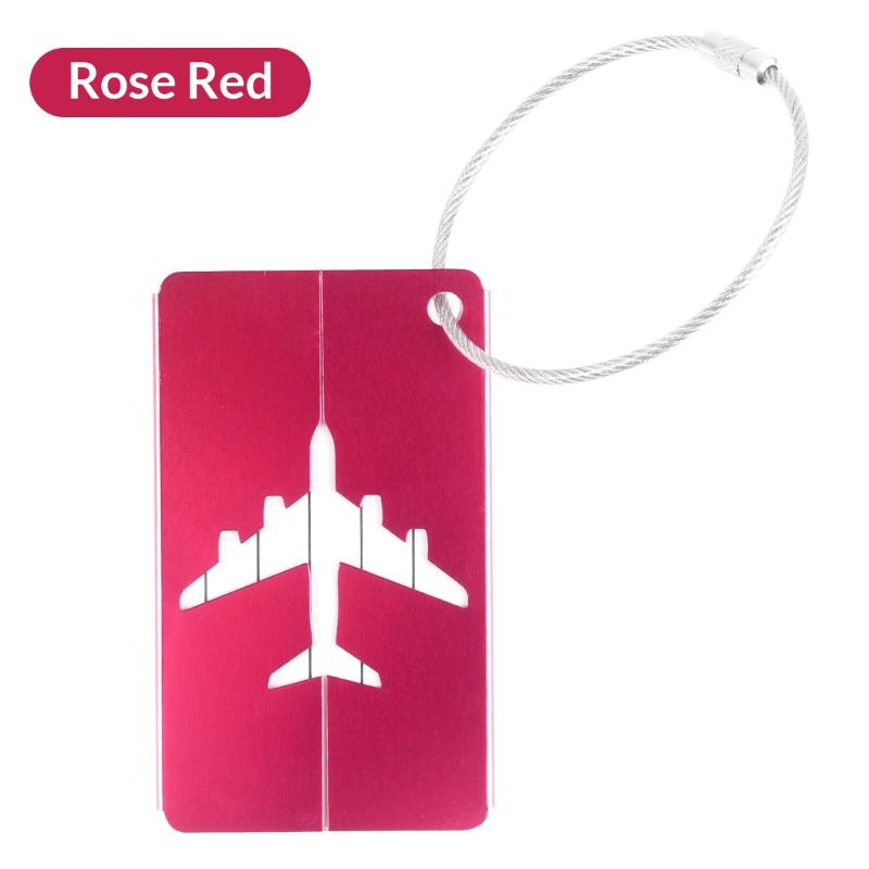 Luggage Tag Airplane Aircraft Luggage Tag Aluminium Alloy Anti-Loss Id Card Solid Color Travel Accessories