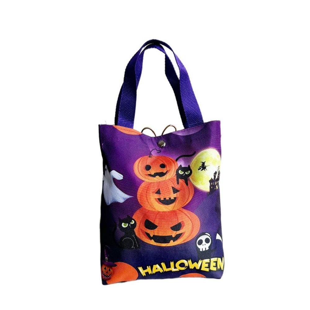 Handheld Halloween Candy Tote Bag Pumpkin Pattern Design Halloween Gift Handbag  Halloween Party