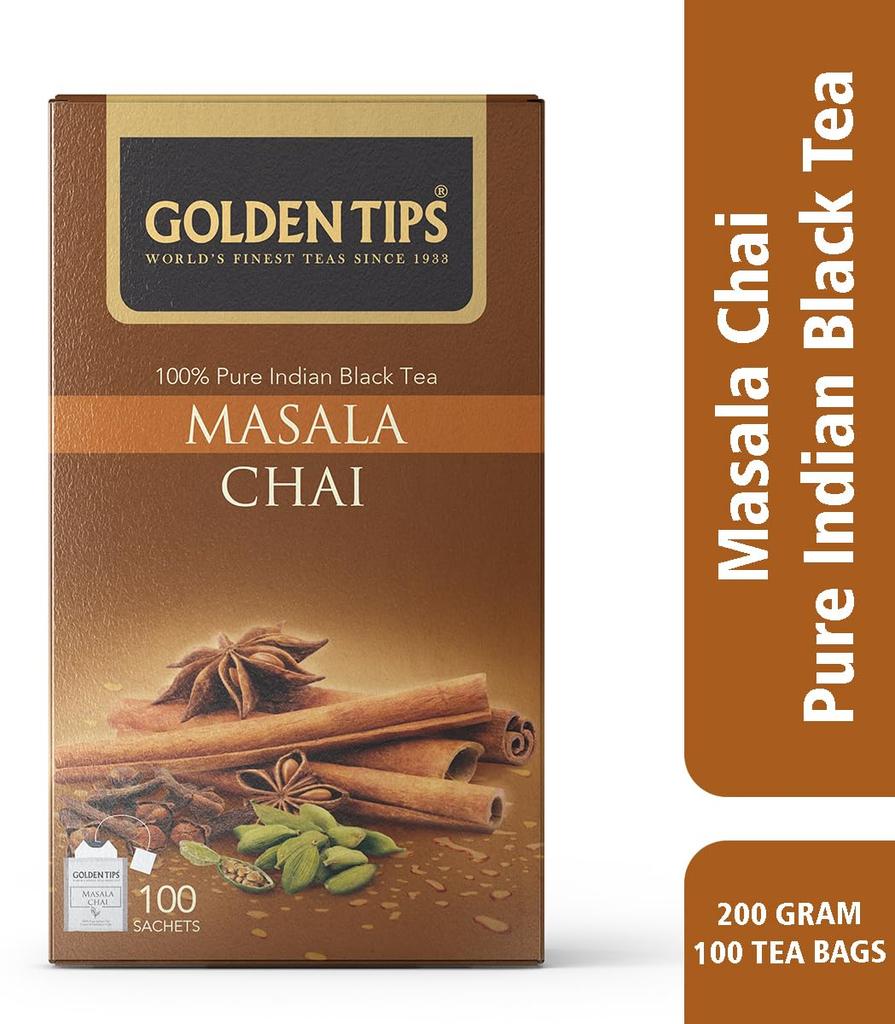 Golden Tips Masala Tea Bags (100 Cups) Natural, 200 g