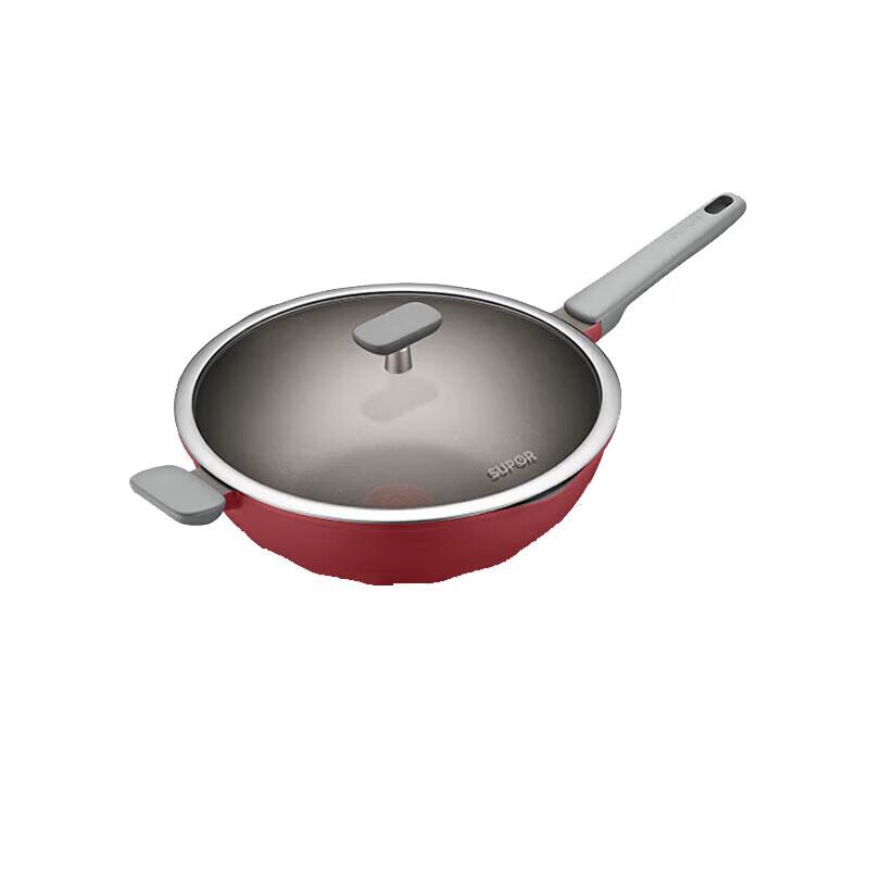 

SUPOR Crystal Cast 32cm Red Dot Titanium Non-stick Wok