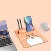 Mousepad with Smartphone Cute Corgi PU Pen Stylish Corgi Design Stand, Foldable, Pattern, Leather, Multifunctional, Office/Home Use, Holder, Slim,