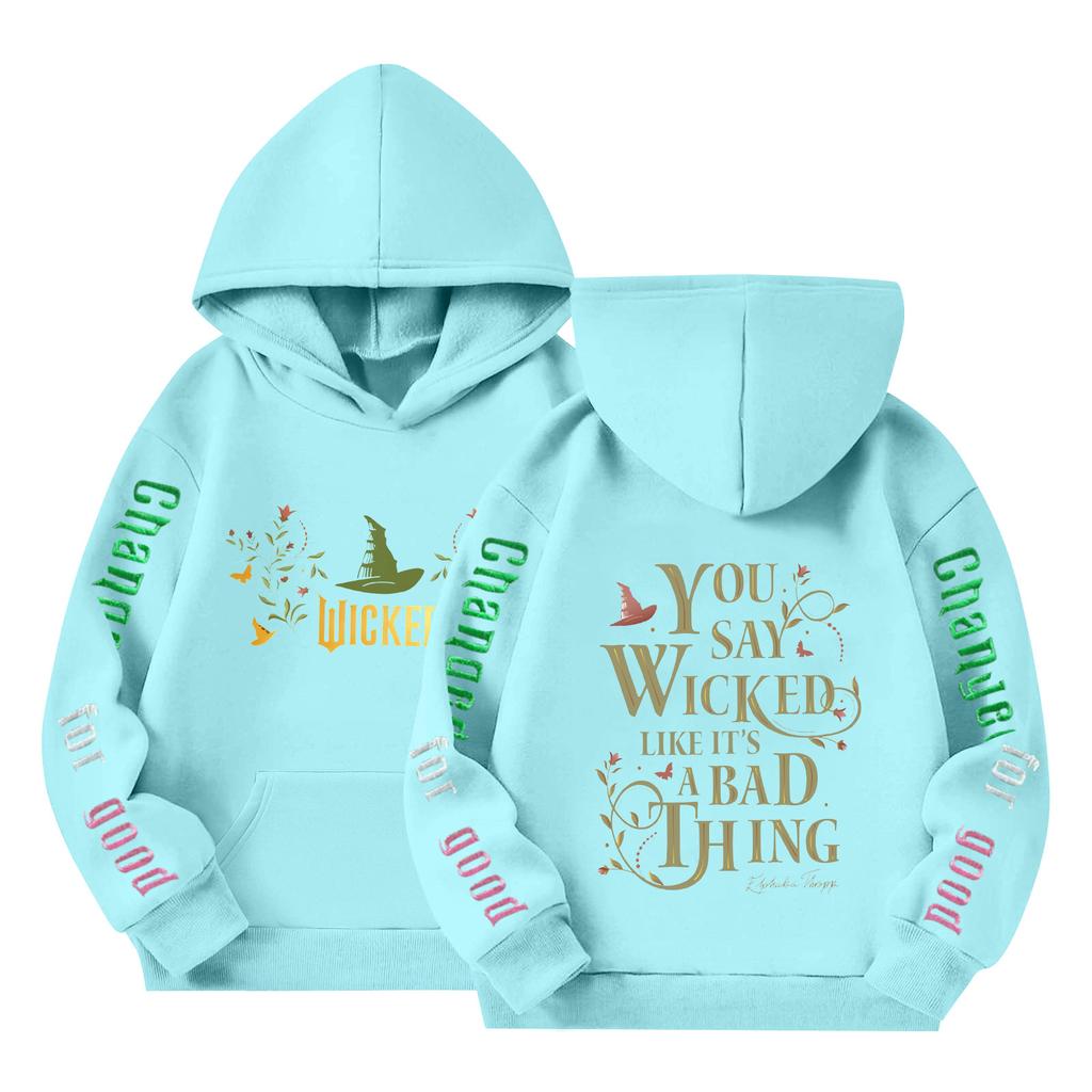 Kinder Langarm Lockerer Pullover Buchstabenaufdruck Kordelzug Kapuzen-Sweatshirt