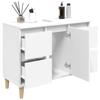 White Bathroom Vanity Cabinet 80 X 33 X 60 Cm Particleboard