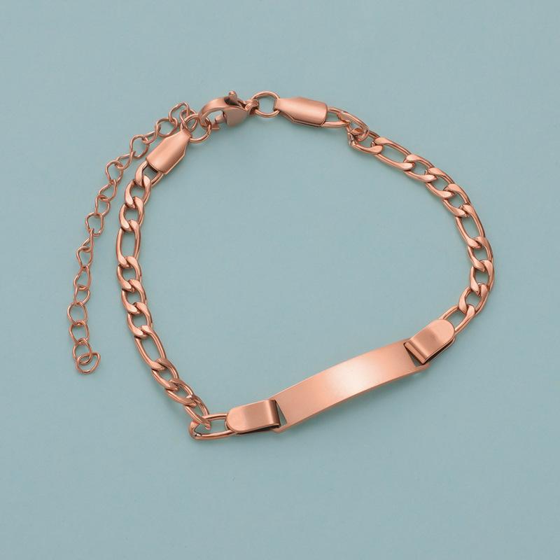 Rostfritt stål Laserbokstäver Armband Personliga presentsmycken