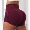 Women's High-Waisted Butt-Lifting Stretchy Yoga Shorts - Breathable Three-Quarter Length with Pleated Drawstring