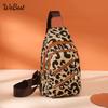 Fashion Leopard Print Soft Leather Women's Chest Bag