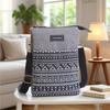 Boho Leinwand Handy Umhängetasche Ethnisches Stammesmuster Handytasche Verstellbarer Schultergurt Kleine Reise-Pass Tasche für Damen