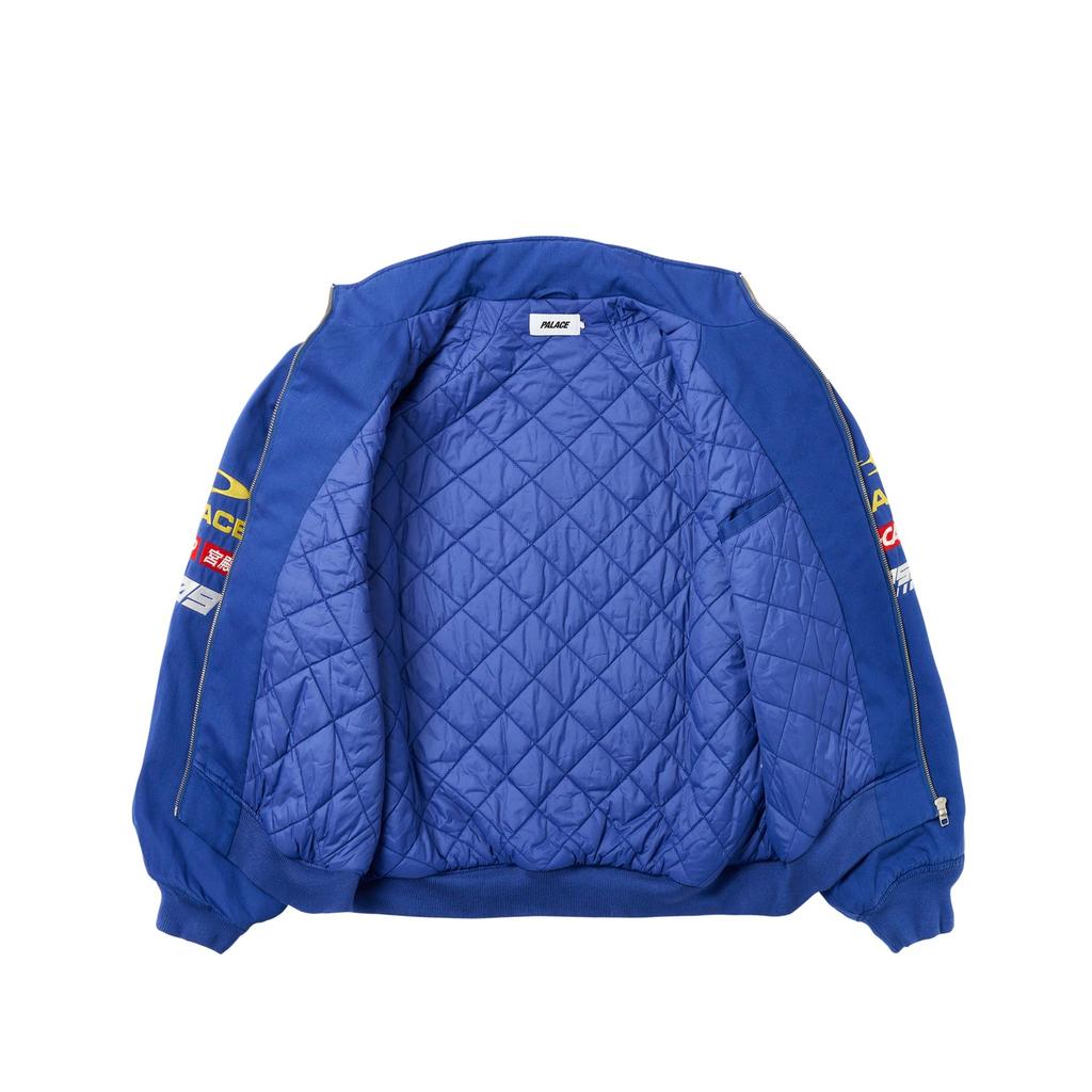 Palace FW24 Pally Rally Jacket With Letter Logo Print And Zipper Closure Unisex Jacket Blue P27JK013