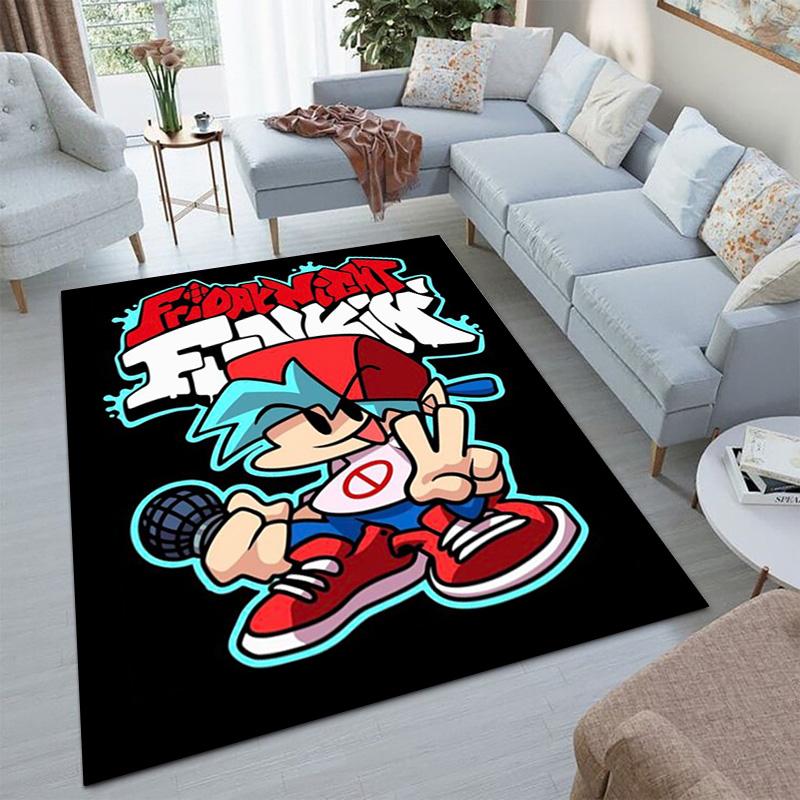 Friday Night Funkin' Logo Home carpet Office Decorative Carpet For Living Room Bedroom Door Mat Floor Rug Computer Chair Area Rug