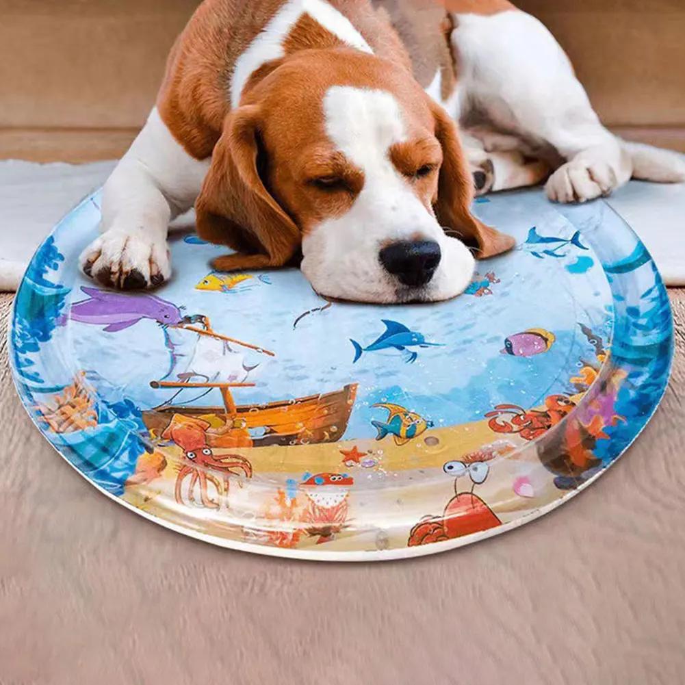 Cooling Summer Pad Mat Play Water Sensor Cat Mat PVC Cool Comfort Sensor Water Playmat Interactive Cat Toys Pet Cat Supplies